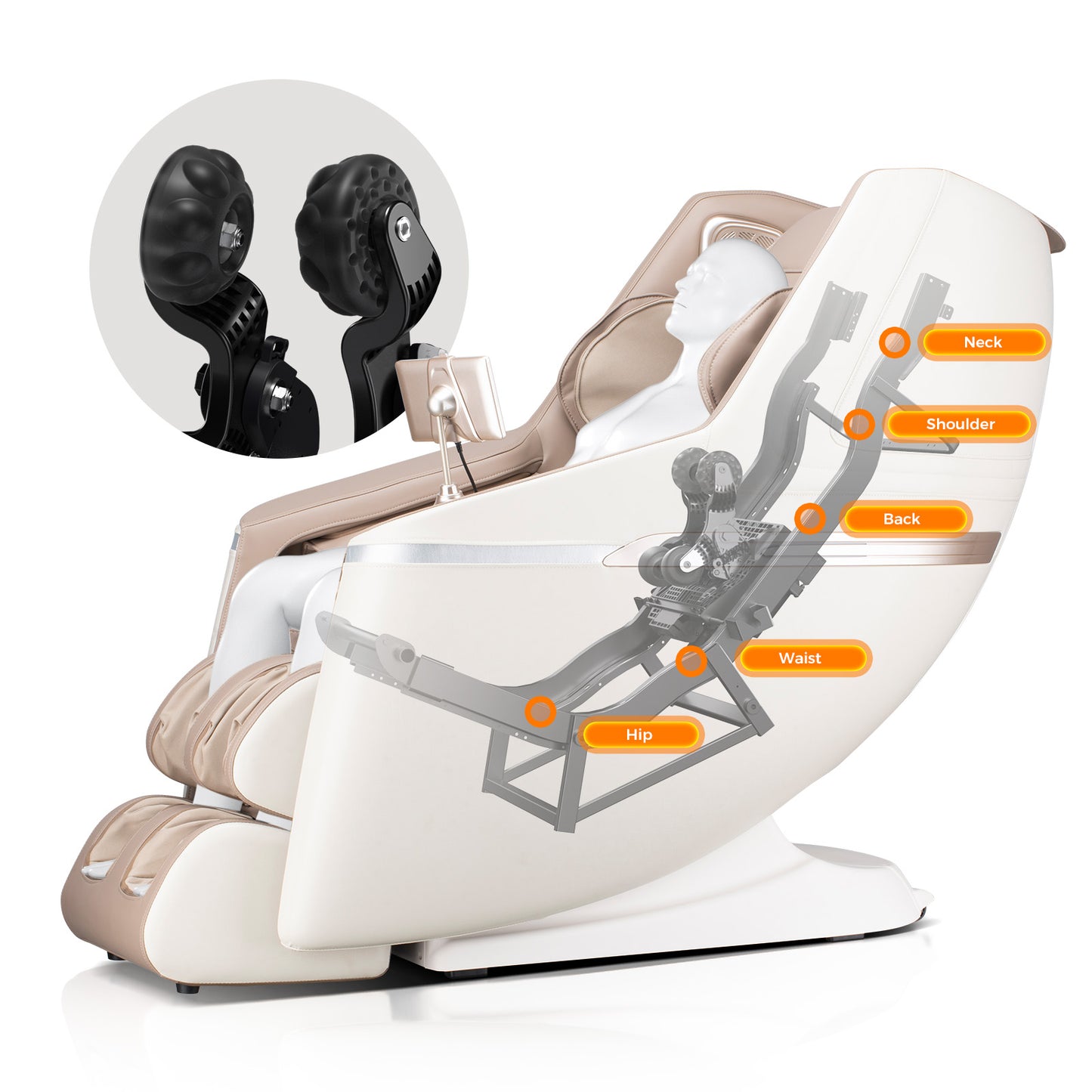 BOSSCARE 2024 3D Zero Gravity SL Track Full Body Yoga Stretching Massage Chair Shiatsu Recliner With AI Voice, Heating, Black