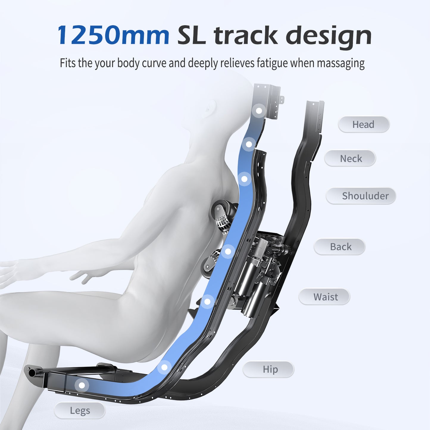 BOSSCARE 2023 Brand New Massage Chairs with AI Voice, App Control SL Track Zero Gravity Full Body Massage Recliner Gray