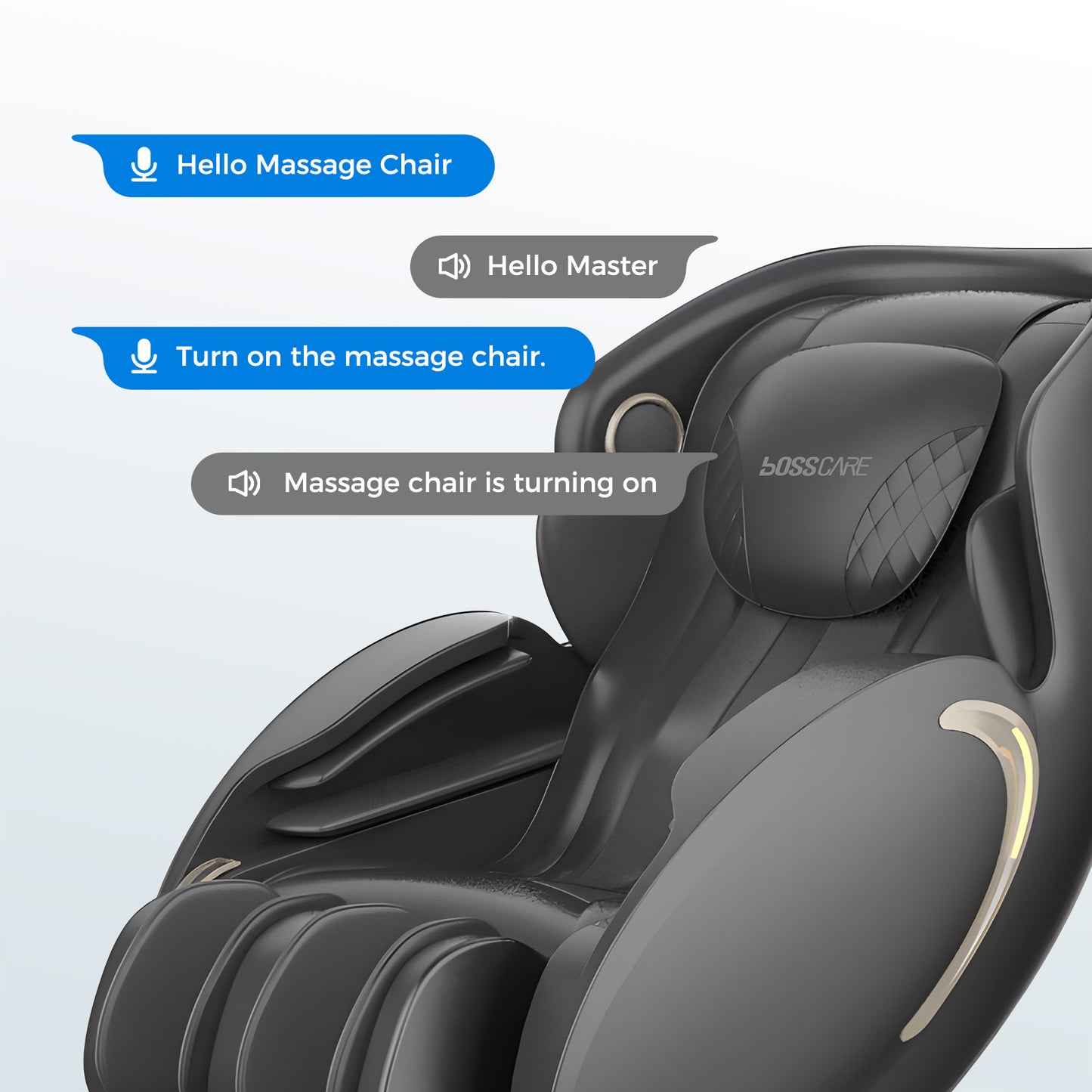 BOSSCARE Zero Gravity Shiatsu Full Body S Track Massage Chair,With Heating, Airbags, APP Voice Control,Black