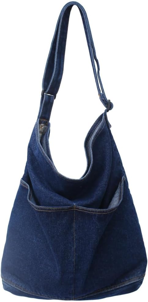 Leaper Women's Hobo Handbags Denim Shoulder Bag Lightweight Retro Travel Crossbody Handbag for Women