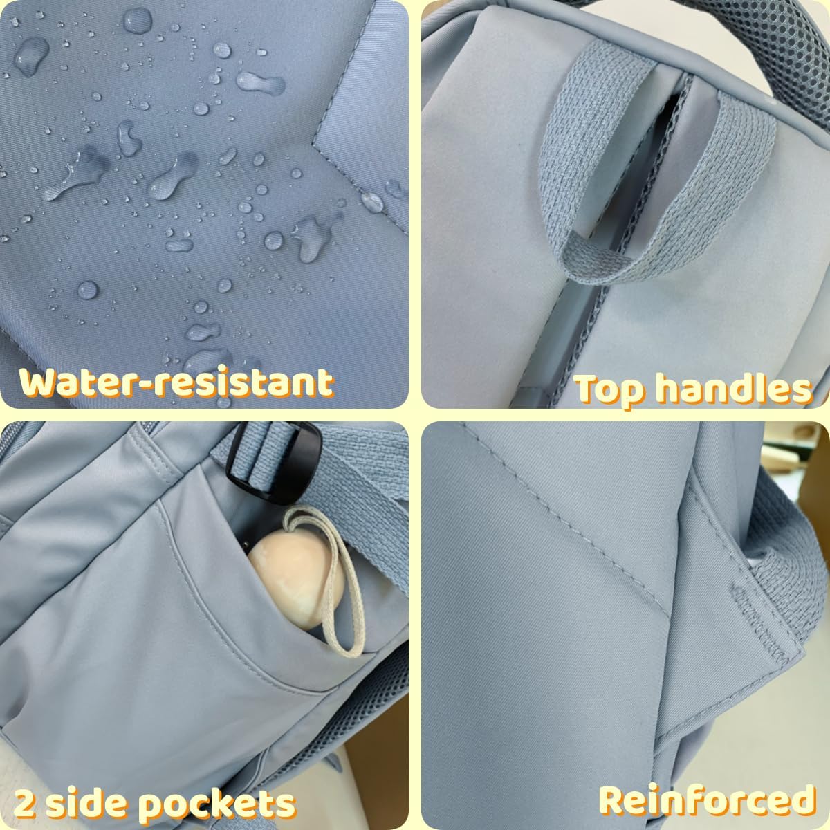 Leaper Water-resistant Laptop Backpacks Lightweight Shoulder Bag for Men Women Casual Daypack Black