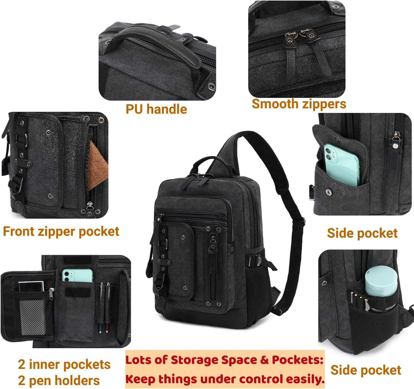 Leaper Retro Messenger Bag Men Sling Bag Outdoor Cross Body Bag Shoulder Bag