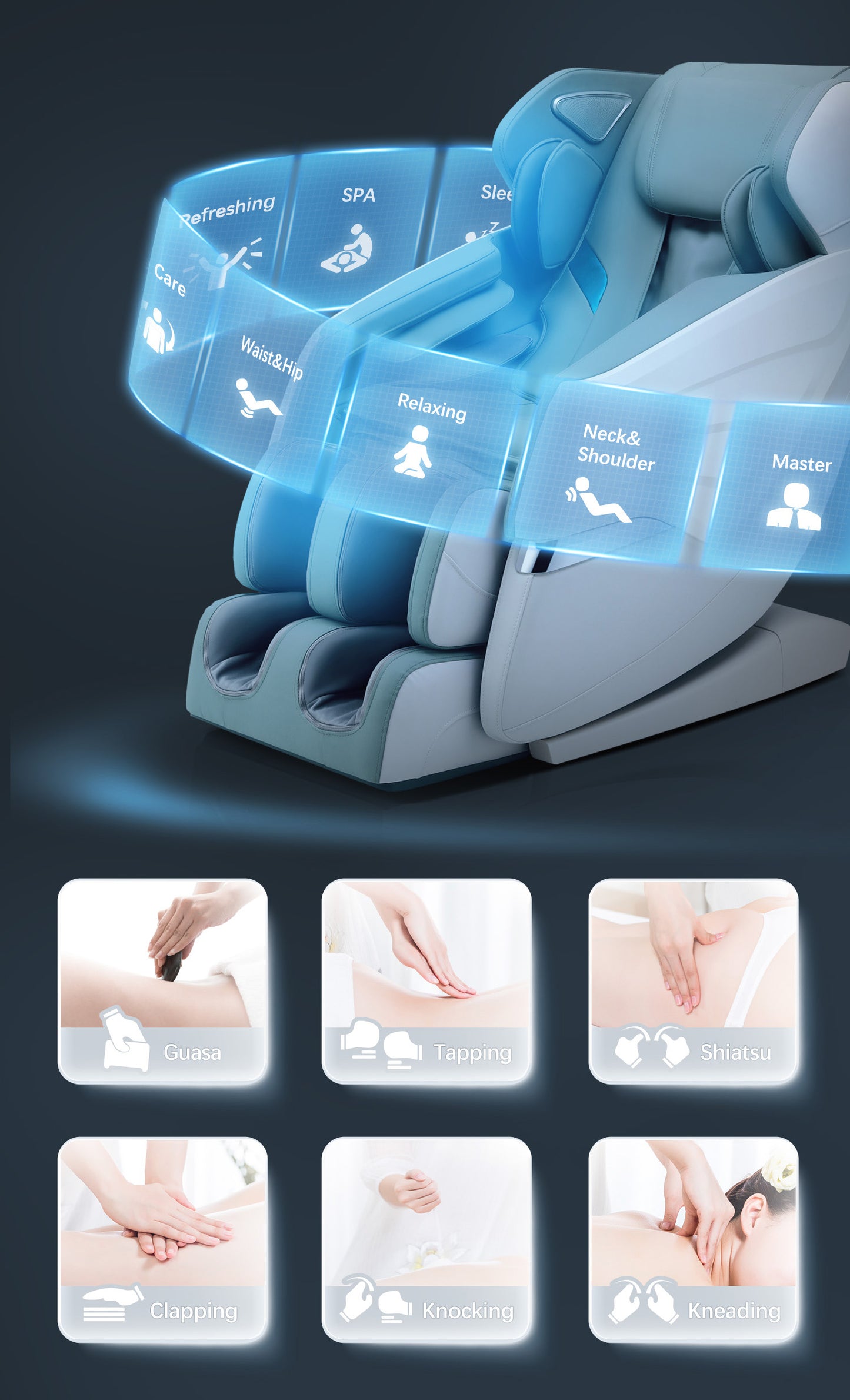 BOSSCARE 3D Massage Chair SL Track Zero Gravity Shiatsu Recliner Full Body Air Bag Massage
